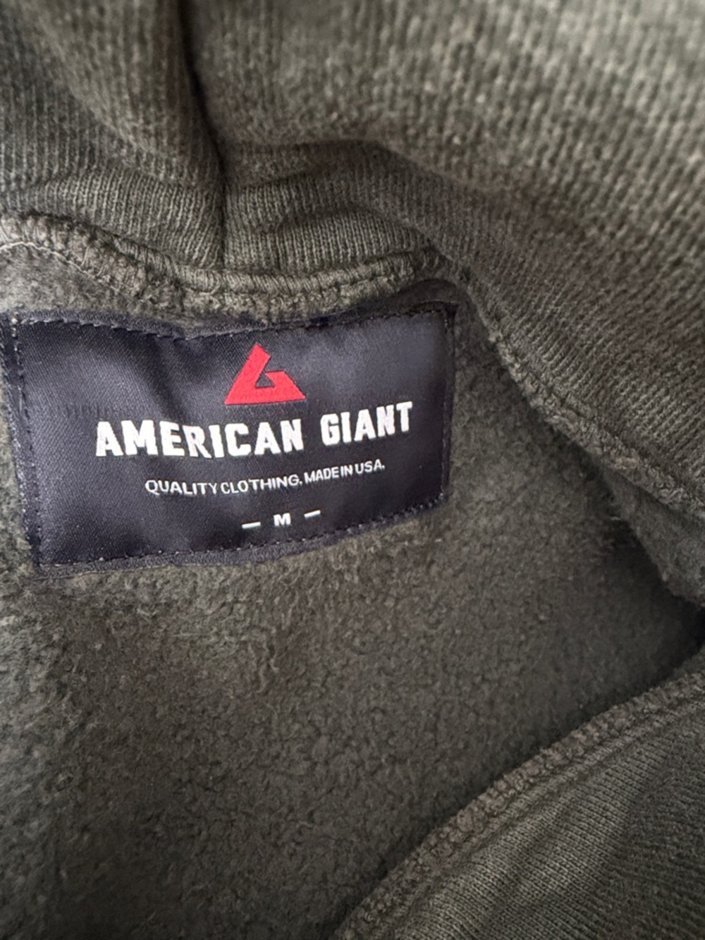 American Giant Unisex Vintage Mineral Wash Hoodie Pullover Olive green medium - Picture 9 of 12